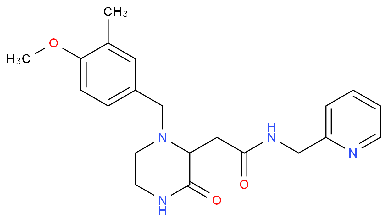 2-[1-(4-methoxy-3-methylbenzyl)-3-oxo-2-piperazinyl]-N-(2-pyridinylmethyl)acetamide_Molecular_structure_CAS_)