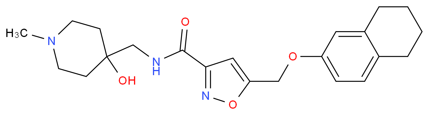 N-[(4-hydroxy-1-methylpiperidin-4-yl)methyl]-5-[(5,6,7,8-tetrahydronaphthalen-2-yloxy)methyl]isoxazole-3-carboxamide_Molecular_structure_CAS_)