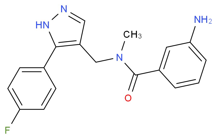 3-amino-N-{[5-(4-fluorophenyl)-1H-pyrazol-4-yl]methyl}-N-methylbenzamide_Molecular_structure_CAS_)
