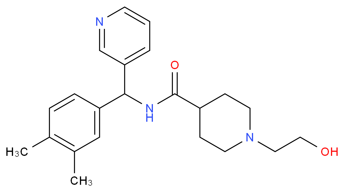 N-[(3,4-dimethylphenyl)(pyridin-3-yl)methyl]-1-(2-hydroxyethyl)piperidine-4-carboxamide_Molecular_structure_CAS_)