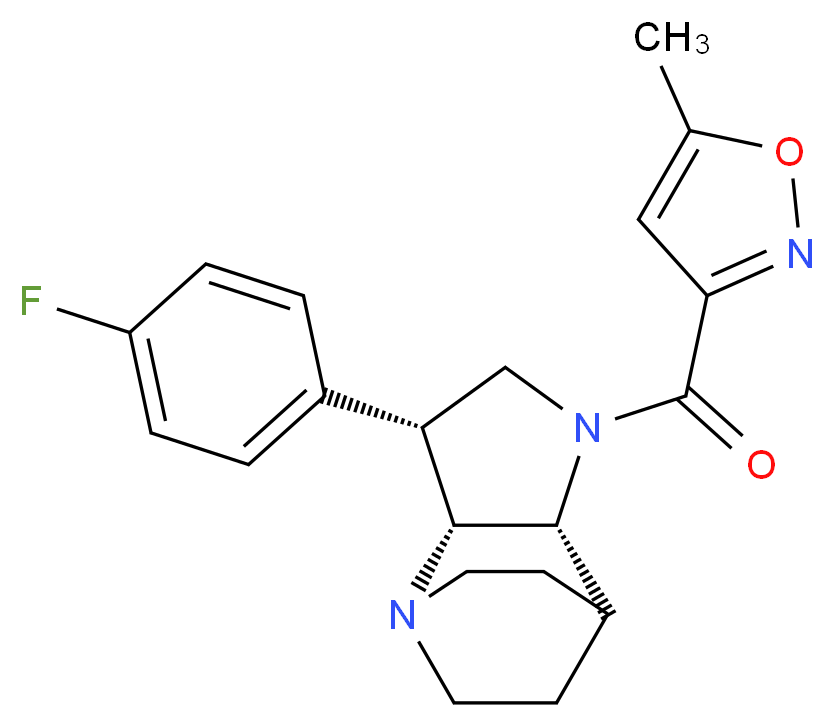 (3R*,3aR*,7aR*)-3-(4-fluorophenyl)-1-[(5-methylisoxazol-3-yl)carbonyl]octahydro-4,7-ethanopyrrolo[3,2-b]pyridine_Molecular_structure_CAS_)
