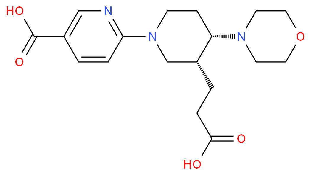 6-[(3R*,4S*)-3-(2-carboxyethyl)-4-morpholin-4-ylpiperidin-1-yl]nicotinic acid_Molecular_structure_CAS_)