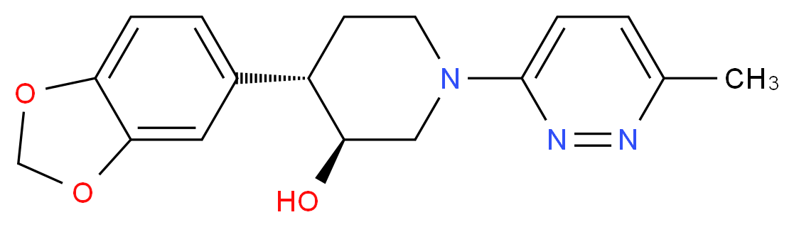 (3S*,4S*)-4-(1,3-benzodioxol-5-yl)-1-(6-methylpyridazin-3-yl)piperidin-3-ol_Molecular_structure_CAS_)