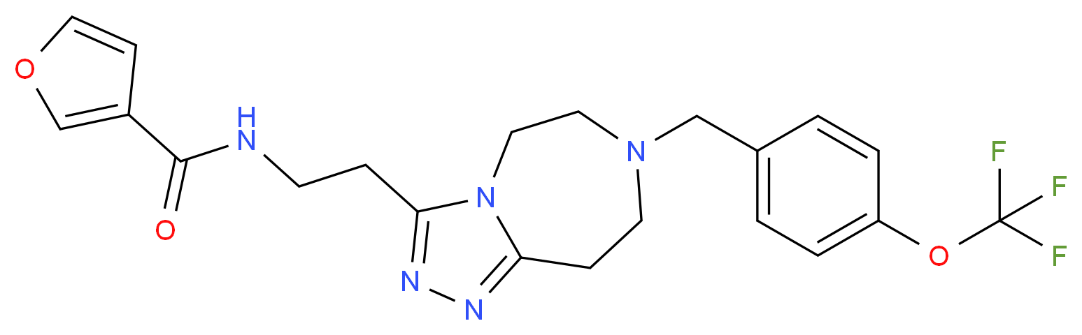 N-(2-{7-[4-(trifluoromethoxy)benzyl]-6,7,8,9-tetrahydro-5H-[1,2,4]triazolo[4,3-d][1,4]diazepin-3-yl}ethyl)-3-furamide_Molecular_structure_CAS_)