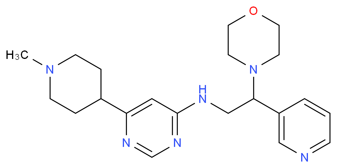 6-(1-methylpiperidin-4-yl)-N-(2-morpholin-4-yl-2-pyridin-3-ylethyl)pyrimidin-4-amine_Molecular_structure_CAS_)