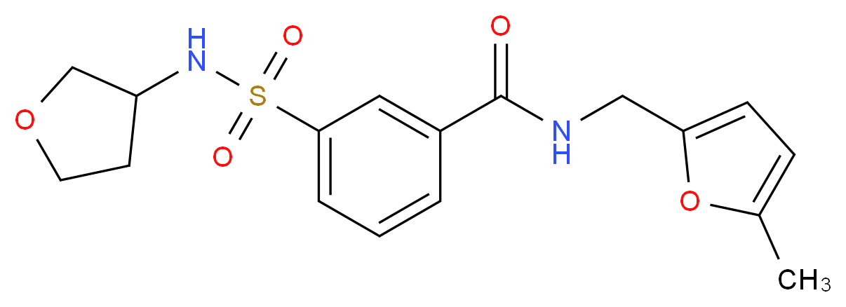 N-[(5-methyl-2-furyl)methyl]-3-[(tetrahydrofuran-3-ylamino)sulfonyl]benzamide_Molecular_structure_CAS_)