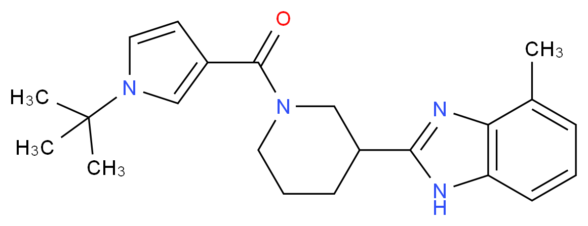 2-{1-[(1-tert-butyl-1H-pyrrol-3-yl)carbonyl]-3-piperidinyl}-4-methyl-1H-benzimidazole_Molecular_structure_CAS_)