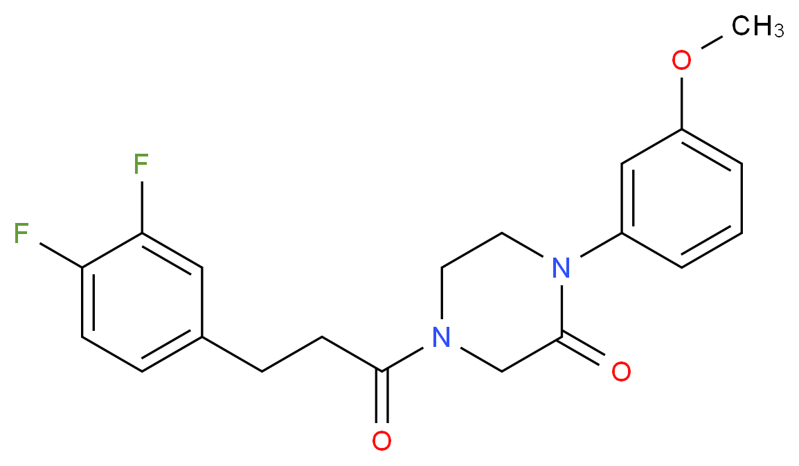 4-[3-(3,4-difluorophenyl)propanoyl]-1-(3-methoxyphenyl)-2-piperazinone_Molecular_structure_CAS_)
