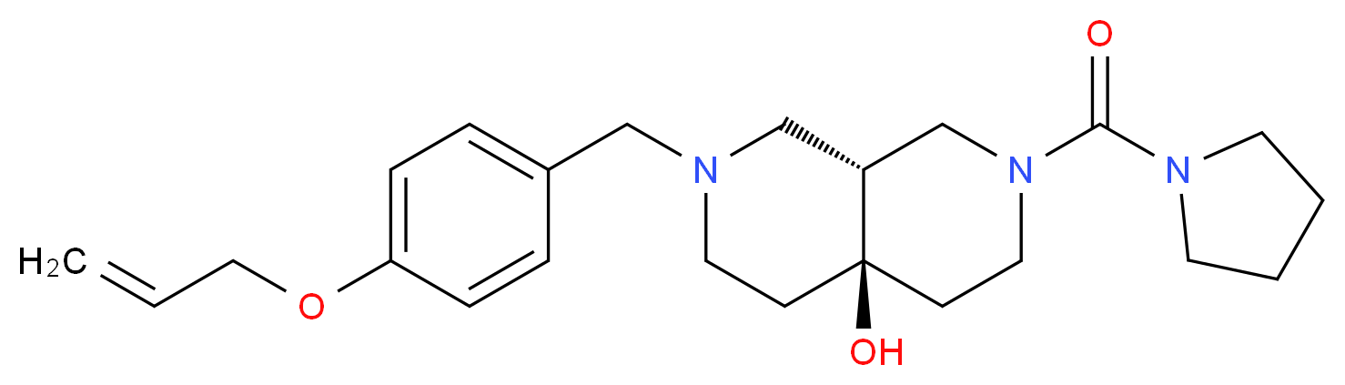 (4aR*,8aR*)-2-[4-(allyloxy)benzyl]-7-(pyrrolidin-1-ylcarbonyl)octahydro-2,7-naphthyridin-4a(2H)-ol_Molecular_structure_CAS_)