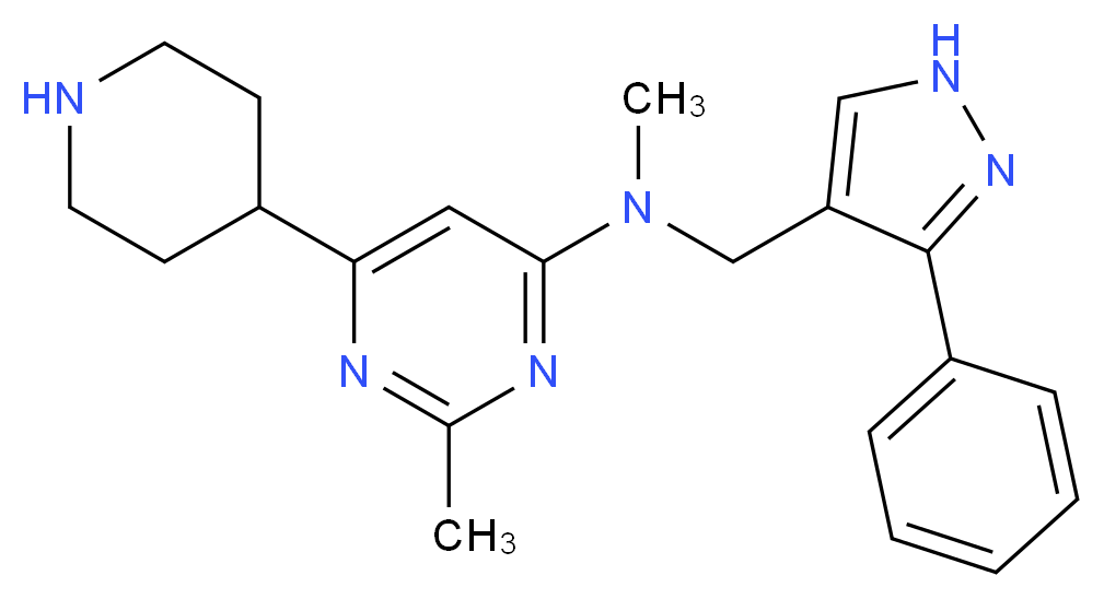 N,2-dimethyl-N-[(3-phenyl-1H-pyrazol-4-yl)methyl]-6-piperidin-4-ylpyrimidin-4-amine_Molecular_structure_CAS_)