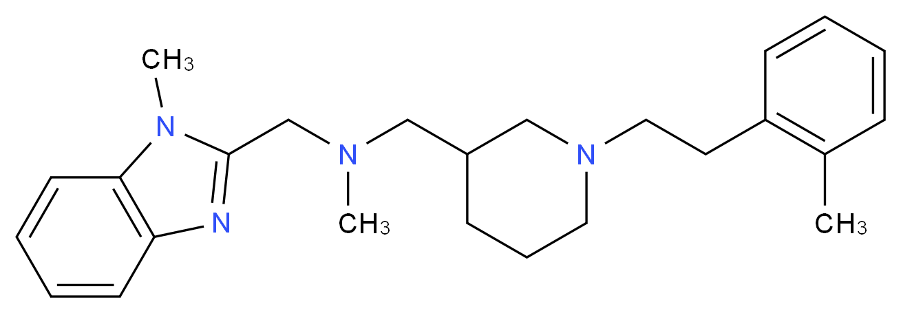 N-methyl-1-(1-methyl-1H-benzimidazol-2-yl)-N-({1-[2-(2-methylphenyl)ethyl]-3-piperidinyl}methyl)methanamine_Molecular_structure_CAS_)