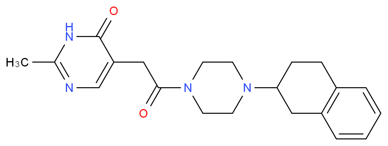 2-methyl-5-{2-oxo-2-[4-(1,2,3,4-tetrahydro-2-naphthalenyl)-1-piperazinyl]ethyl}-4(3H)-pyrimidinone_Molecular_structure_CAS_)