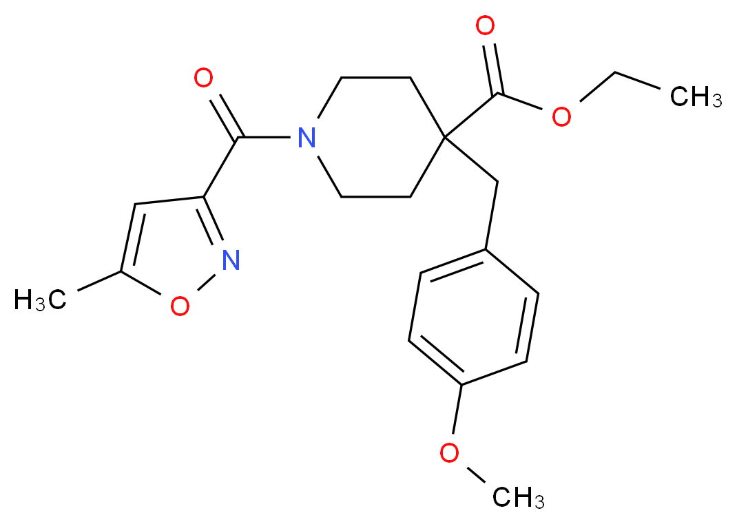 ethyl 4-(4-methoxybenzyl)-1-[(5-methyl-3-isoxazolyl)carbonyl]-4-piperidinecarboxylate_Molecular_structure_CAS_)