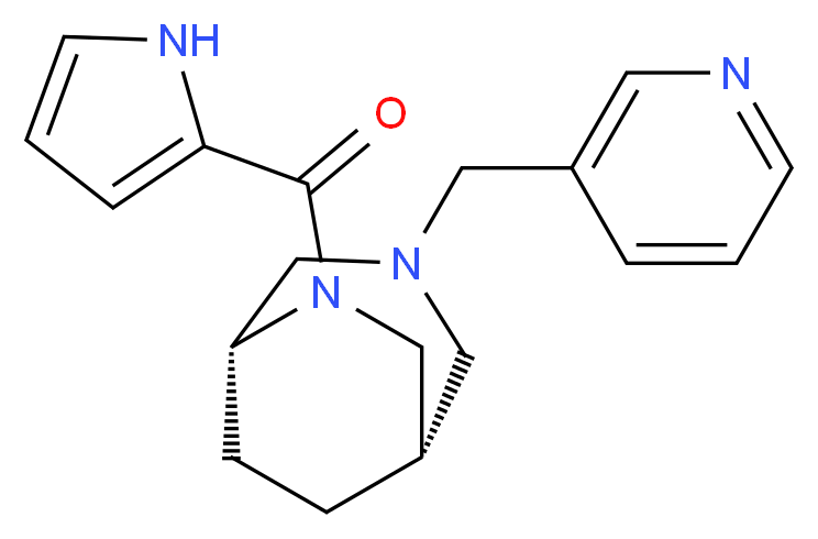 (1S*,5R*)-3-(pyridin-3-ylmethyl)-6-(1H-pyrrol-2-ylcarbonyl)-3,6-diazabicyclo[3.2.2]nonane_Molecular_structure_CAS_)