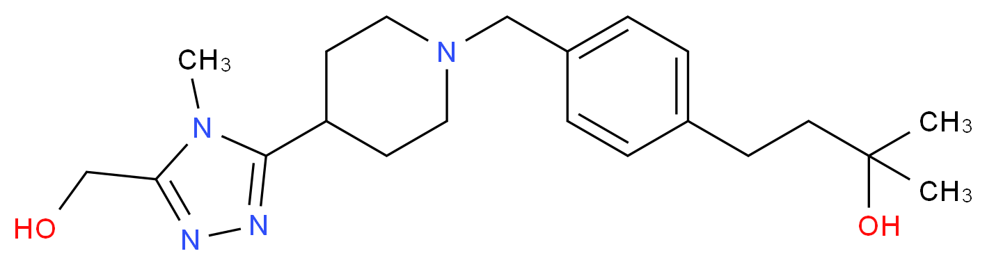4-[4-({4-[5-(hydroxymethyl)-4-methyl-4H-1,2,4-triazol-3-yl]-1-piperidinyl}methyl)phenyl]-2-methyl-2-butanol_Molecular_structure_CAS_)