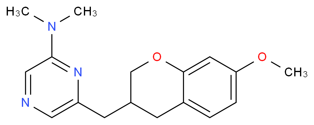 6-[(7-methoxy-3,4-dihydro-2H-chromen-3-yl)methyl]-N,N-dimethylpyrazin-2-amine_Molecular_structure_CAS_)