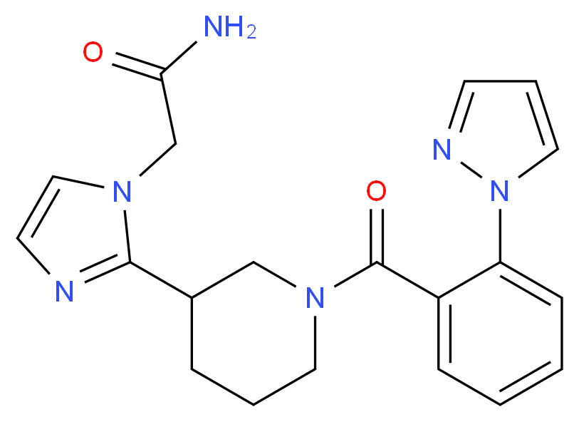 2-(2-{1-[2-(1H-pyrazol-1-yl)benzoyl]piperidin-3-yl}-1H-imidazol-1-yl)acetamide_Molecular_structure_CAS_)