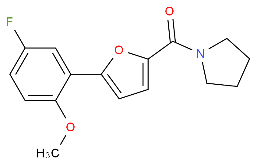 1-[5-(5-fluoro-2-methoxyphenyl)-2-furoyl]pyrrolidine_Molecular_structure_CAS_)