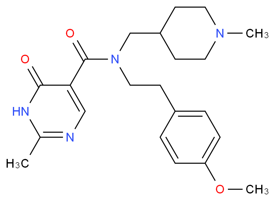 N-[2-(4-methoxyphenyl)ethyl]-2-methyl-N-[(1-methylpiperidin-4-yl)methyl]-6-oxo-1,6-dihydropyrimidine-5-carboxamide_Molecular_structure_CAS_)