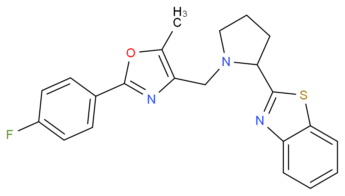 2-(1-{[2-(4-fluorophenyl)-5-methyl-1,3-oxazol-4-yl]methyl}-2-pyrrolidinyl)-1,3-benzothiazole_Molecular_structure_CAS_)