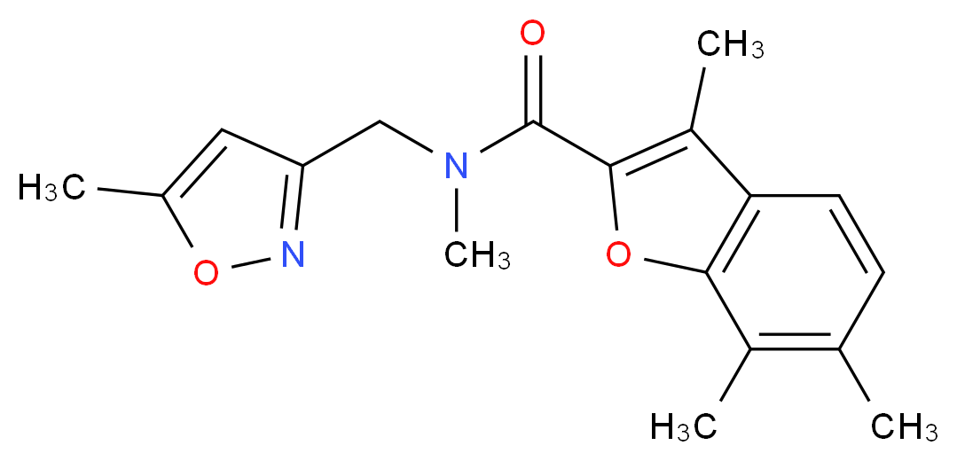 N,3,6,7-tetramethyl-N-[(5-methyl-3-isoxazolyl)methyl]-1-benzofuran-2-carboxamide_Molecular_structure_CAS_)