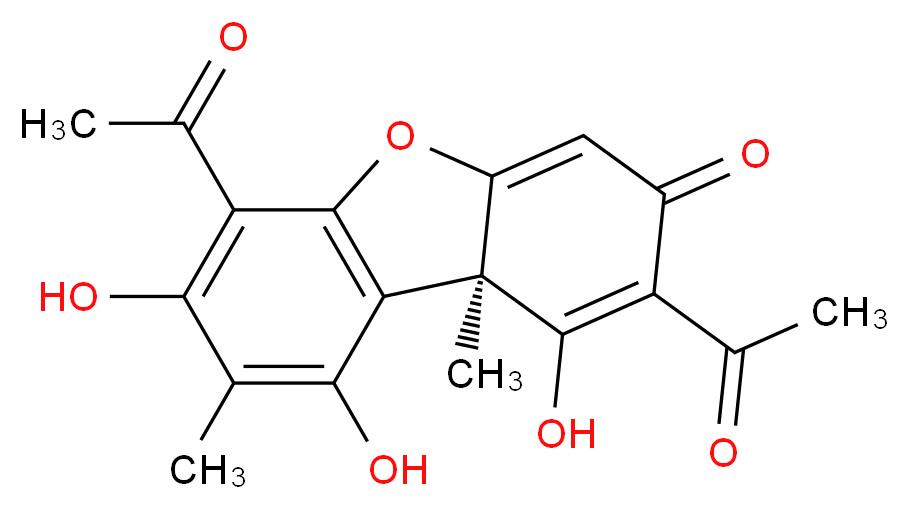 (9BR)-2,6-diacetyl-1,7,9-trihydroxy-8,9b-dimethyldibenzo[b,d]furan-3(9bH)-one_Molecular_structure_CAS_7562-61-0)