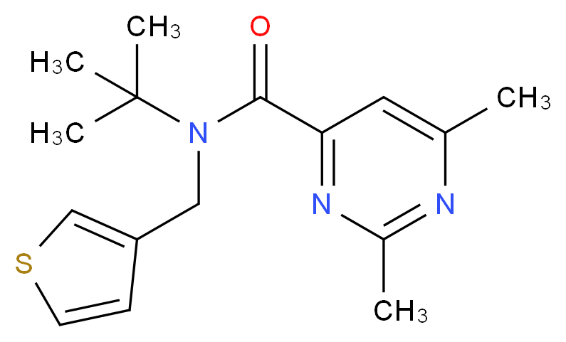 N-(tert-butyl)-2,6-dimethyl-N-(3-thienylmethyl)pyrimidine-4-carboxamide_Molecular_structure_CAS_)