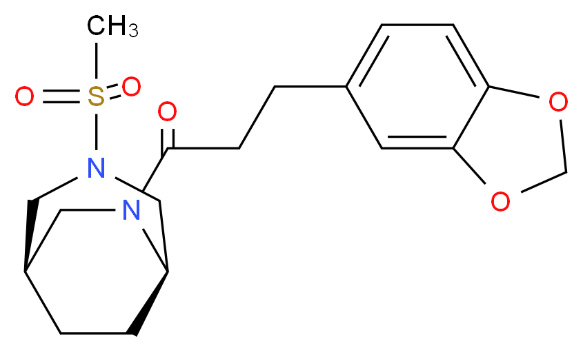 (1R*,5R*)-6-[3-(1,3-benzodioxol-5-yl)propanoyl]-3-(methylsulfonyl)-3,6-diazabicyclo[3.2.2]nonane_Molecular_structure_CAS_)
