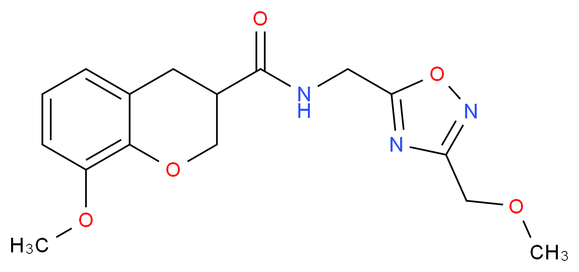 8-methoxy-N-{[3-(methoxymethyl)-1,2,4-oxadiazol-5-yl]methyl}chromane-3-carboxamide_Molecular_structure_CAS_)
