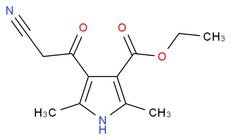 4-(2-Cyano-acetyl)-2,5-dimethyl-1H-pyrrole-3-carboxylic acid ethyl ester_Molecular_structure_CAS_)