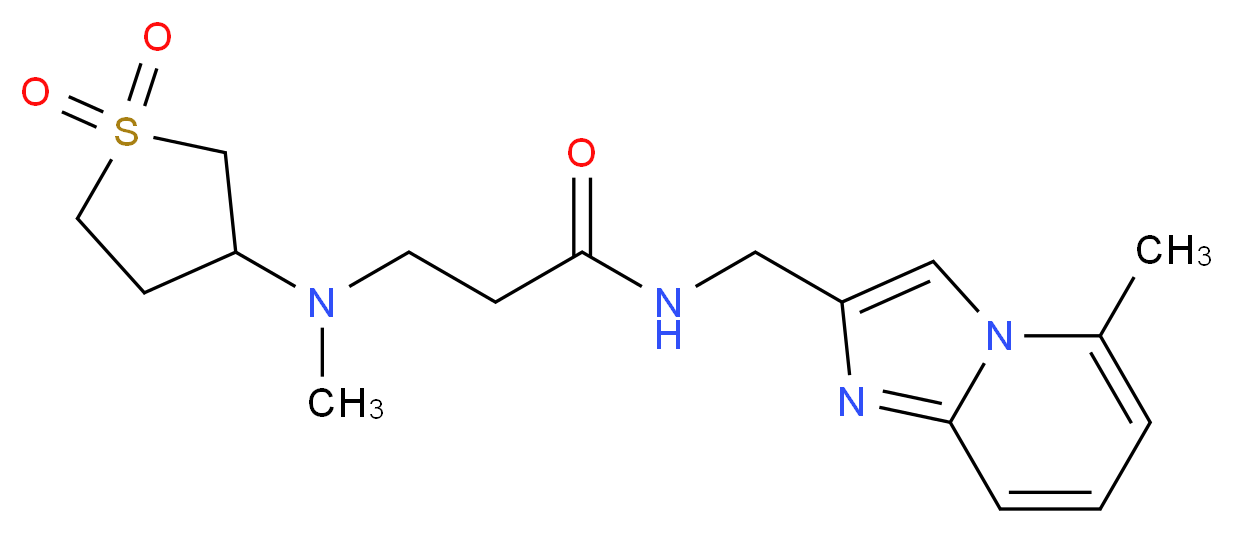 N~3~-(1,1-dioxidotetrahydro-3-thienyl)-N~3~-methyl-N~1~-[(5-methylimidazo[1,2-a]pyridin-2-yl)methyl]-beta-alaninamide_Molecular_structure_CAS_)