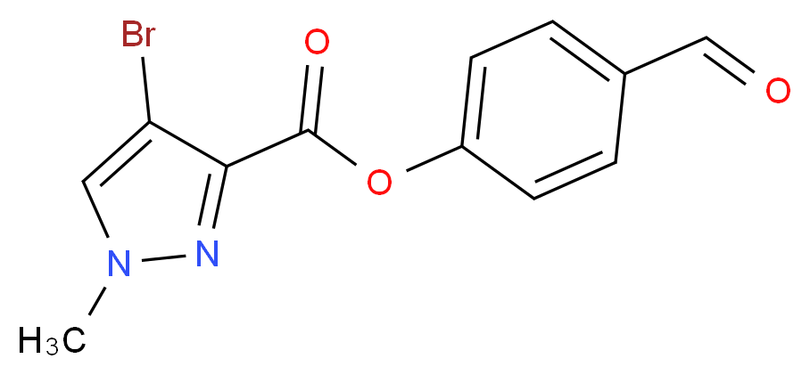 4-formylphenyl 4-bromo-1-methyl-1H-pyrazole-3-carboxylate_Molecular_structure_CAS_)