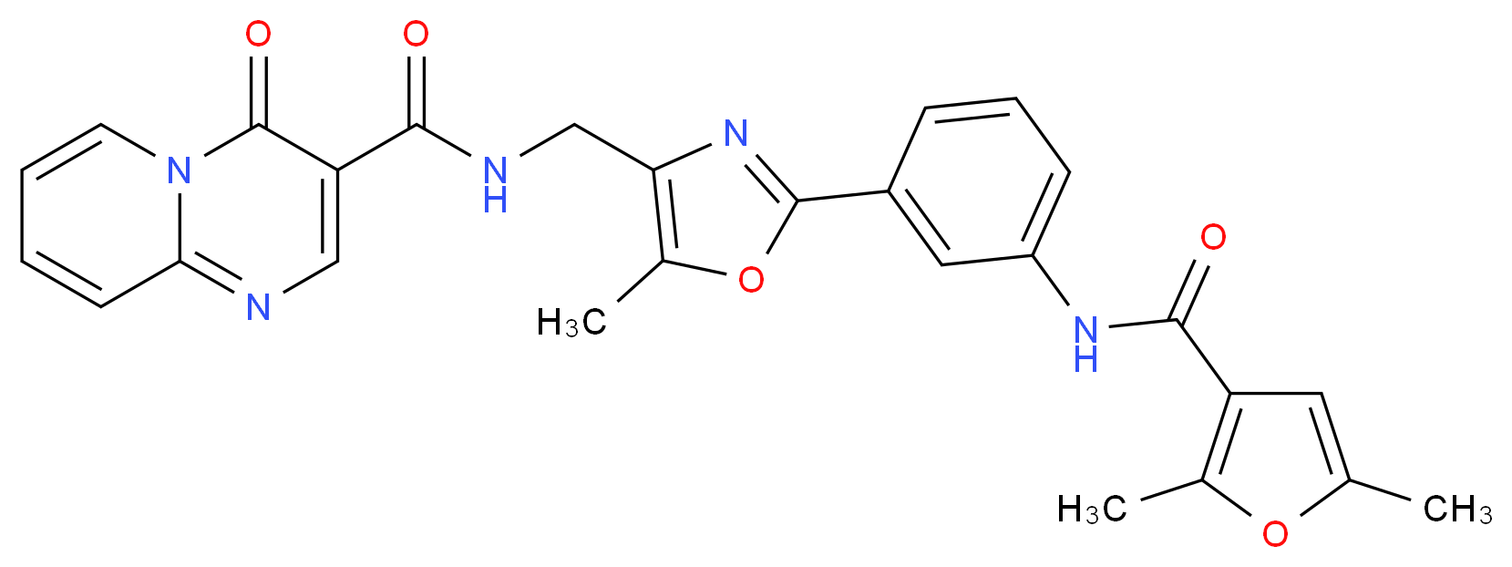 N-[(2-{3-[(2,5-dimethyl-3-furoyl)amino]phenyl}-5-methyl-1,3-oxazol-4-yl)methyl]-4-oxo-4H-pyrido[1,2-a]pyrimidine-3-carboxamide_Molecular_structure_CAS_)