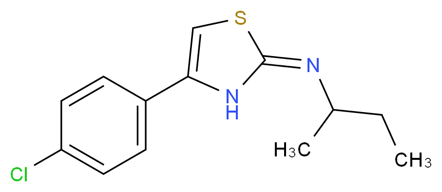 sec-Butyl-[4-(4-chloro-phenyl)-3H-thiazol-2-ylidene]-amine_Molecular_structure_CAS_)