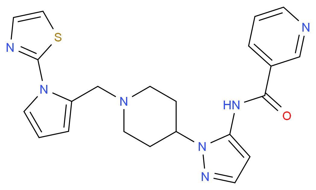 N-[1-(1-{[1-(1,3-thiazol-2-yl)-1H-pyrrol-2-yl]methyl}-4-piperidinyl)-1H-pyrazol-5-yl]nicotinamide_Molecular_structure_CAS_)
