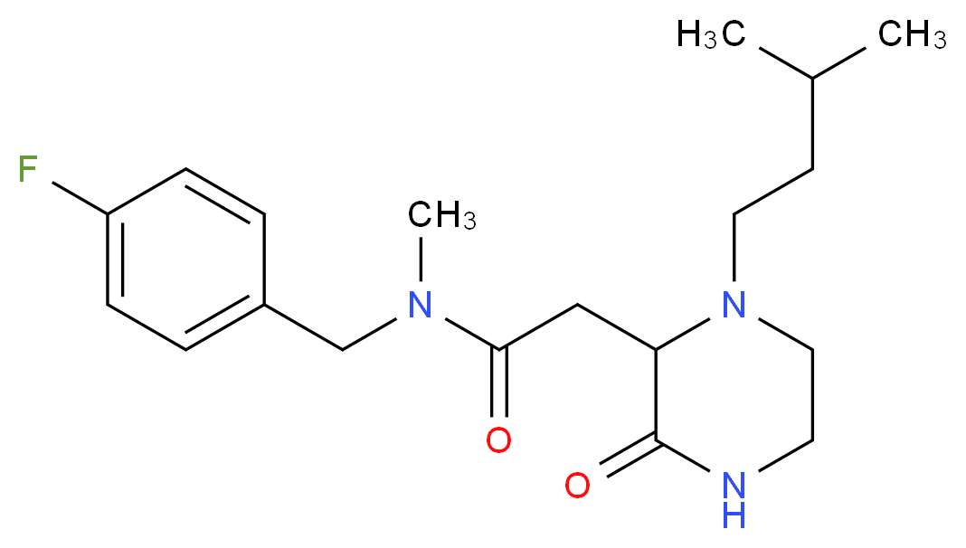 N-(4-fluorobenzyl)-N-methyl-2-[1-(3-methylbutyl)-3-oxo-2-piperazinyl]acetamide_Molecular_structure_CAS_)