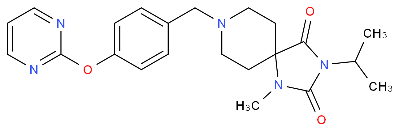 3-isopropyl-1-methyl-8-[4-(2-pyrimidinyloxy)benzyl]-1,3,8-triazaspiro[4.5]decane-2,4-dione_Molecular_structure_CAS_)