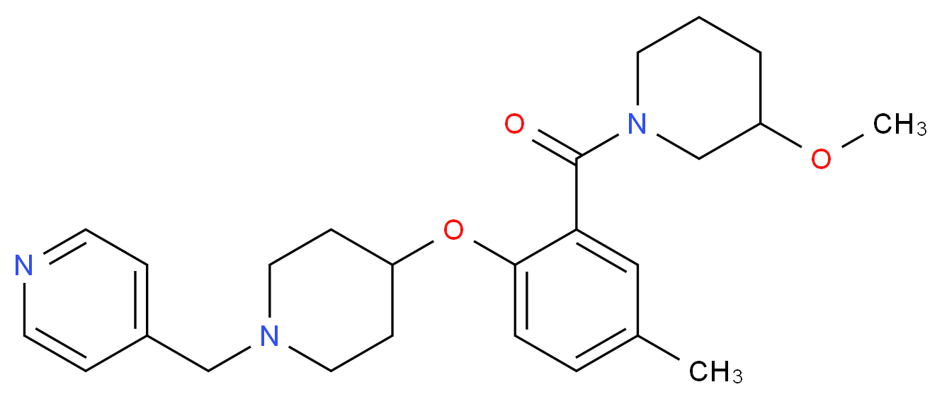 4-[(4-{2-[(3-methoxy-1-piperidinyl)carbonyl]-4-methylphenoxy}-1-piperidinyl)methyl]pyridine_Molecular_structure_CAS_)