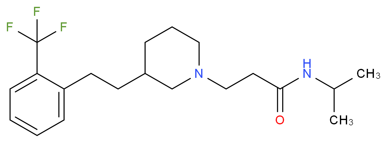N-isopropyl-3-(3-{2-[2-(trifluoromethyl)phenyl]ethyl}-1-piperidinyl)propanamide_Molecular_structure_CAS_)