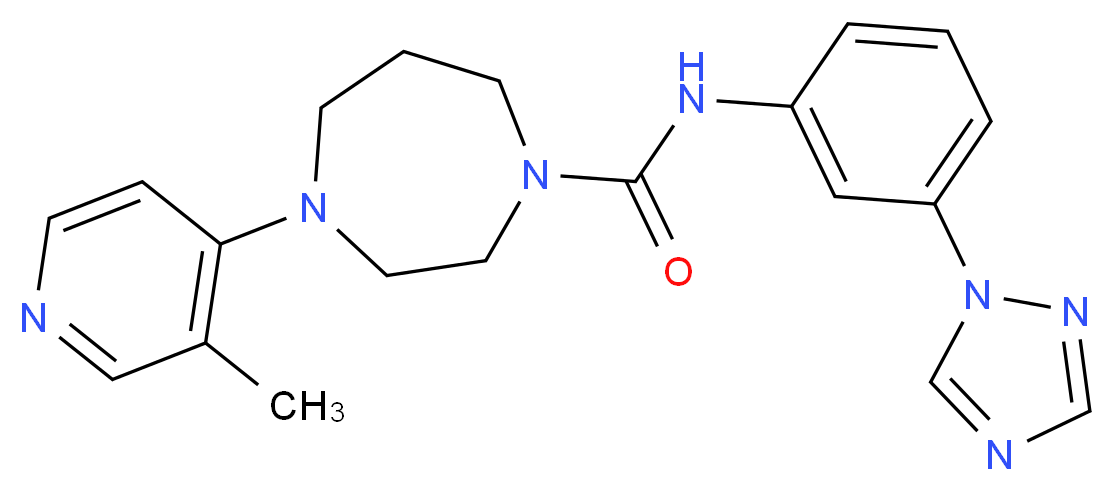 4-(3-methylpyridin-4-yl)-N-[3-(1H-1,2,4-triazol-1-yl)phenyl]-1,4-diazepane-1-carboxamide_Molecular_structure_CAS_)