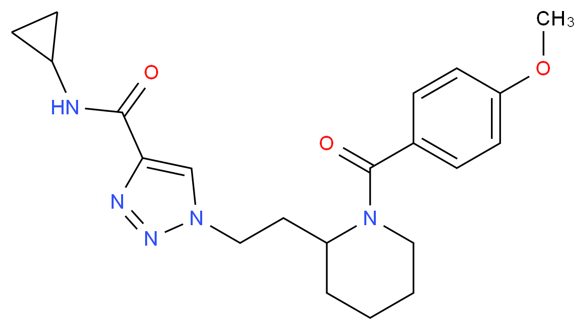 N-cyclopropyl-1-{2-[1-(4-methoxybenzoyl)-2-piperidinyl]ethyl}-1H-1,2,3-triazole-4-carboxamide_Molecular_structure_CAS_)
