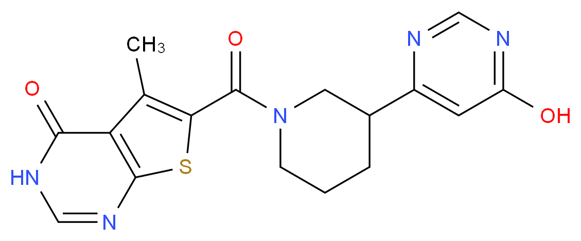 6-{[3-(6-hydroxypyrimidin-4-yl)piperidin-1-yl]carbonyl}-5-methylthieno[2,3-d]pyrimidin-4(3H)-one_Molecular_structure_CAS_)