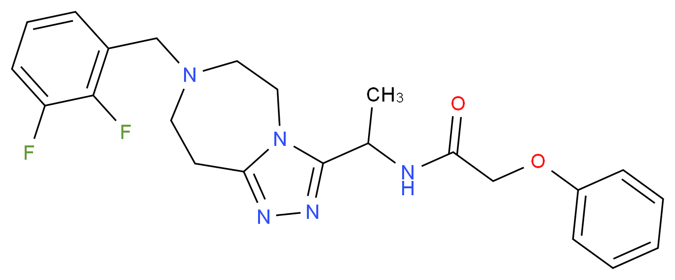 N-{1-[7-(2,3-difluorobenzyl)-6,7,8,9-tetrahydro-5H-[1,2,4]triazolo[4,3-d][1,4]diazepin-3-yl]ethyl}-2-phenoxyacetamide_Molecular_structure_CAS_)