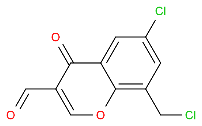 6-Chloro-8-chloromethyl-4-oxo-4H-chromene-3-carbaldehyde_Molecular_structure_CAS_)