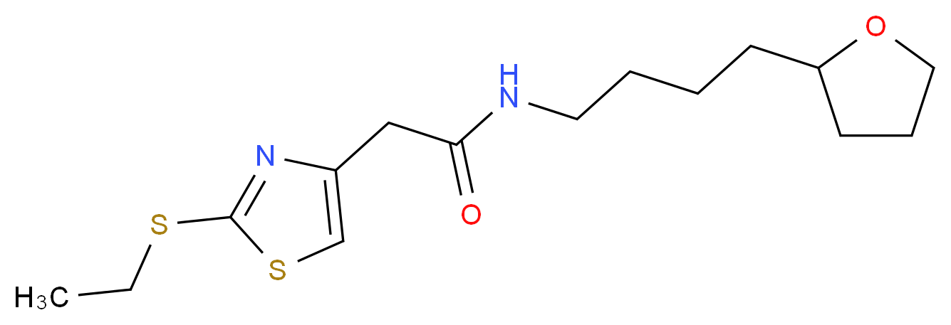 2-[2-(ethylthio)-1,3-thiazol-4-yl]-N-[4-(tetrahydrofuran-2-yl)butyl]acetamide_Molecular_structure_CAS_)