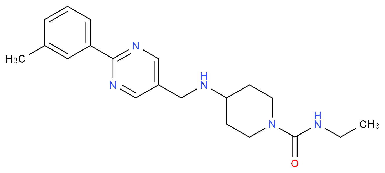N-ethyl-4-({[2-(3-methylphenyl)pyrimidin-5-yl]methyl}amino)piperidine-1-carboxamide_Molecular_structure_CAS_)