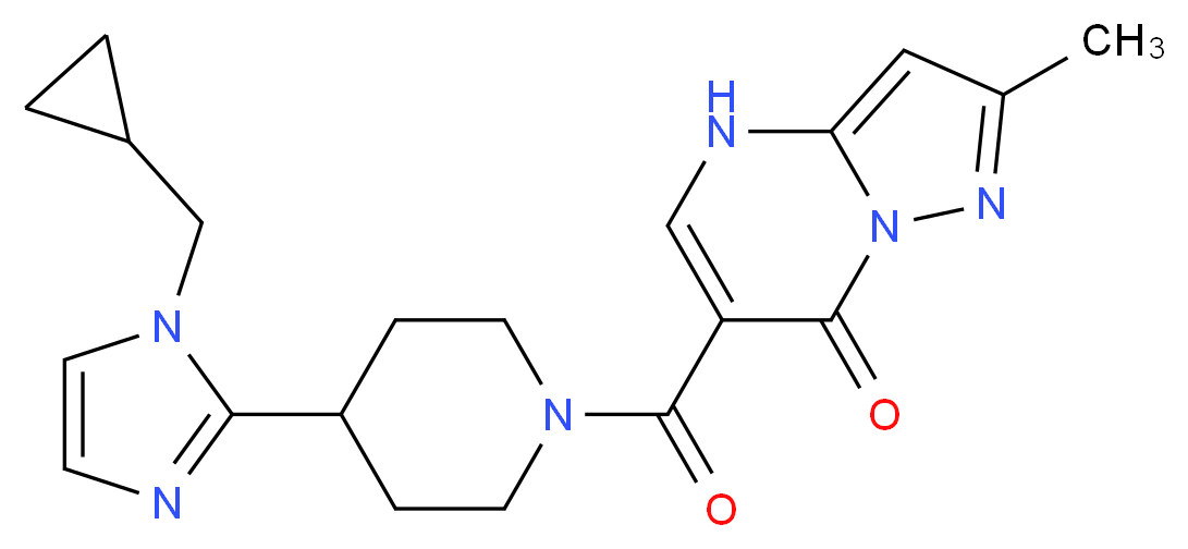 6-({4-[1-(cyclopropylmethyl)-1H-imidazol-2-yl]piperidin-1-yl}carbonyl)-2-methylpyrazolo[1,5-a]pyrimidin-7(4H)-one_Molecular_structure_CAS_)