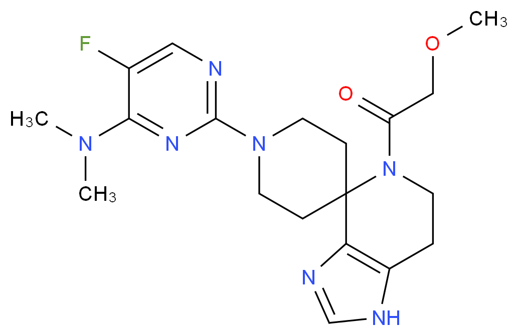 5-fluoro-2-[5-(methoxyacetyl)-1,5,6,7-tetrahydro-1'H-spiro[imidazo[4,5-c]pyridine-4,4'-piperidin]-1'-yl]-N,N-dimethylpyrimidin-4-amine_Molecular_structure_CAS_)