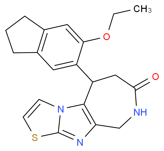 5-(6-ethoxy-2,3-dihydro-1H-inden-5-yl)-5,6,8,9-tetrahydro-7H-[1,3]thiazolo[3',2':1,2]imidazo[4,5-c]azepin-7-one_Molecular_structure_CAS_)