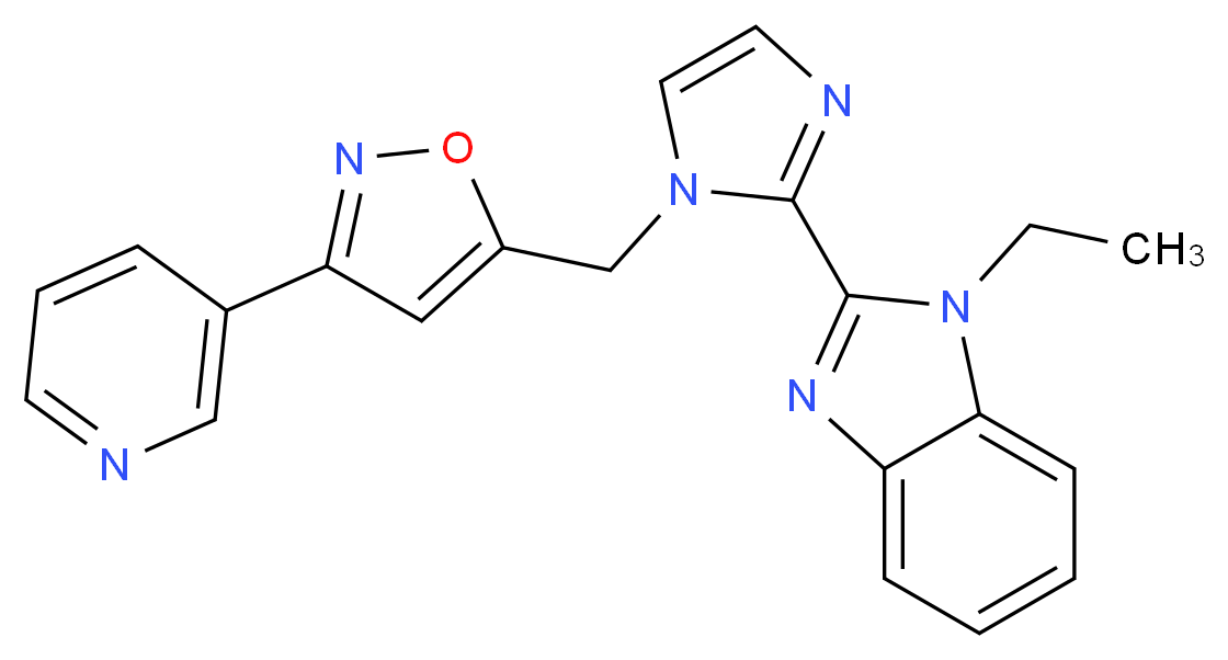 1-ethyl-2-{1-[(3-pyridin-3-ylisoxazol-5-yl)methyl]-1H-imidazol-2-yl}-1H-benzimidazole_Molecular_structure_CAS_)